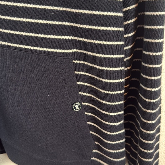 Barbour Navy Stripe Causeway Overlayer Full Zip  Nautical Sweatshirt Size 8 - Picture 2 of 7